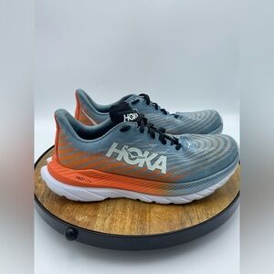 Hoka Z7233 Men's Blue/Flame Mach 5 Low Top Running Sneakers Size 7.5D